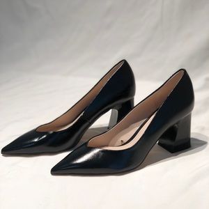 Black Shiny Zara 1in Heels